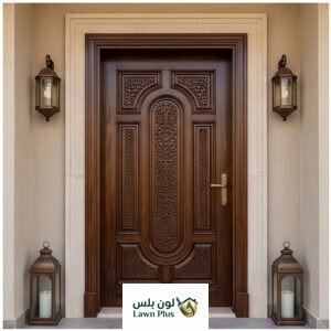 معلم صباغ دهان ابواب خشب - دهان ابواب مداخل في الجبيل - لون بلس